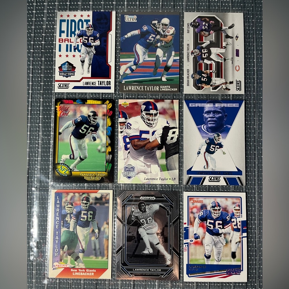 🏈 Lawrence Taylor NFL National Football League Sports Trading Cards, Qty 9, Lo…
